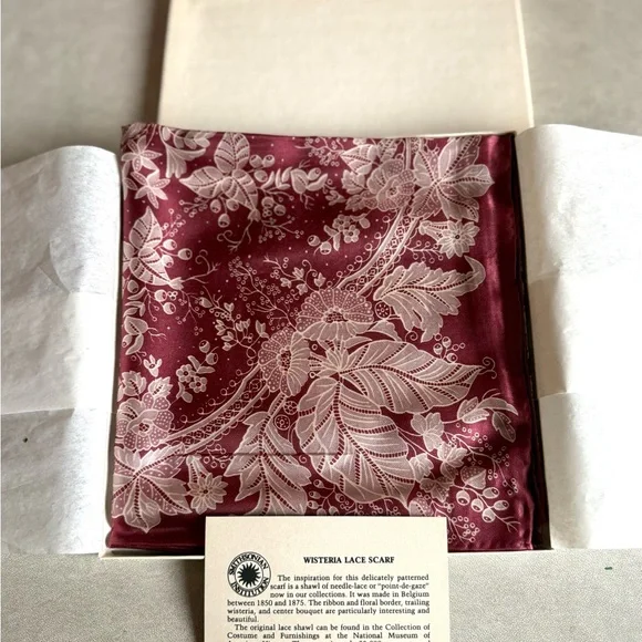 Smithsonian “Wisteria Lace” Silk Scarf NWT - Picture 2 of 9